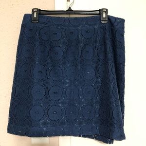 Merona Navy Blue Crochet A-Line Skirt